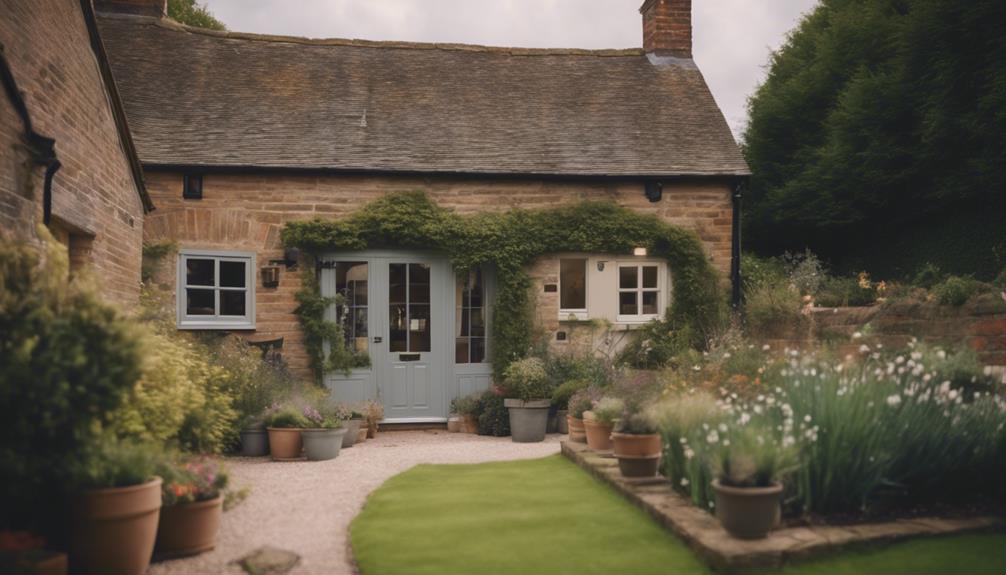 courtyard with french doors